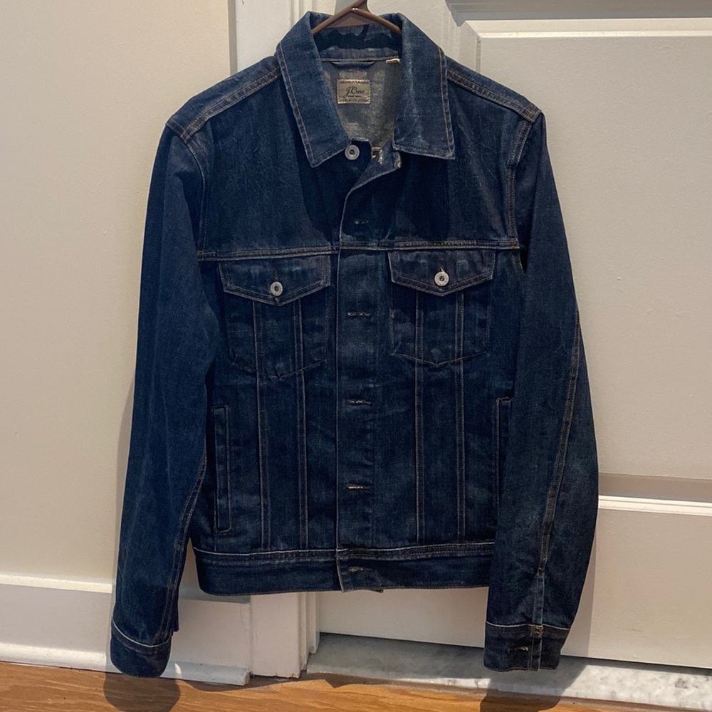 Jcrew mens dark denim jean jacket size small